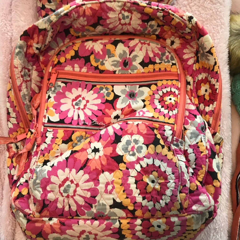 vera bradley backpack with pink print